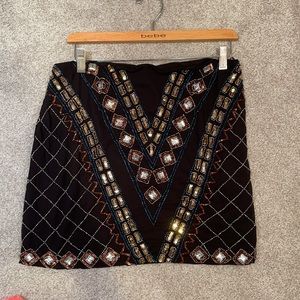Sparkly black mini skirt